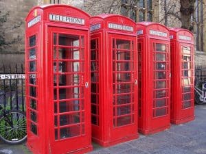 cabine rosse in Inghilterra