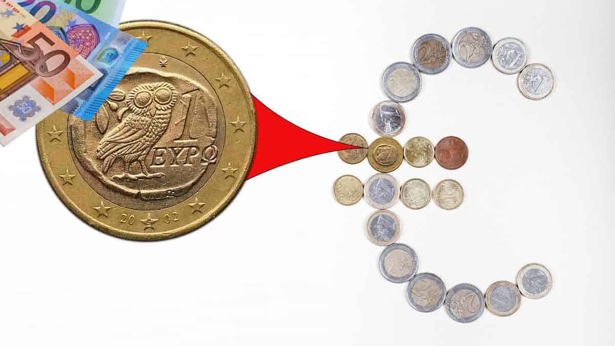 moneta da 1 euro con il gufo