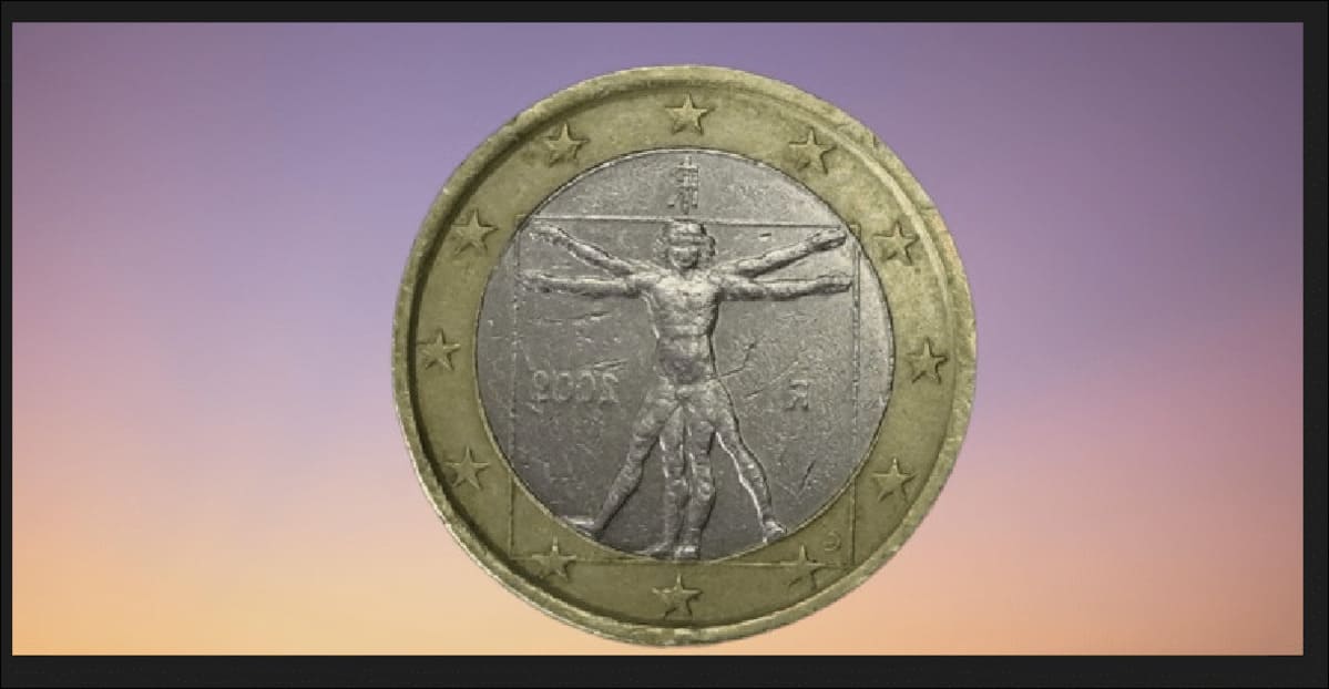 La moneta da 1€ con l’Uomo Vitruviano