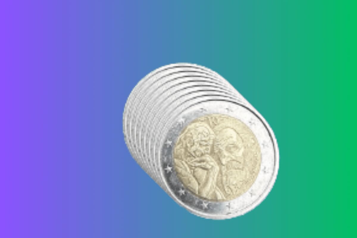 moneta da 2€ con il volto di Rodin