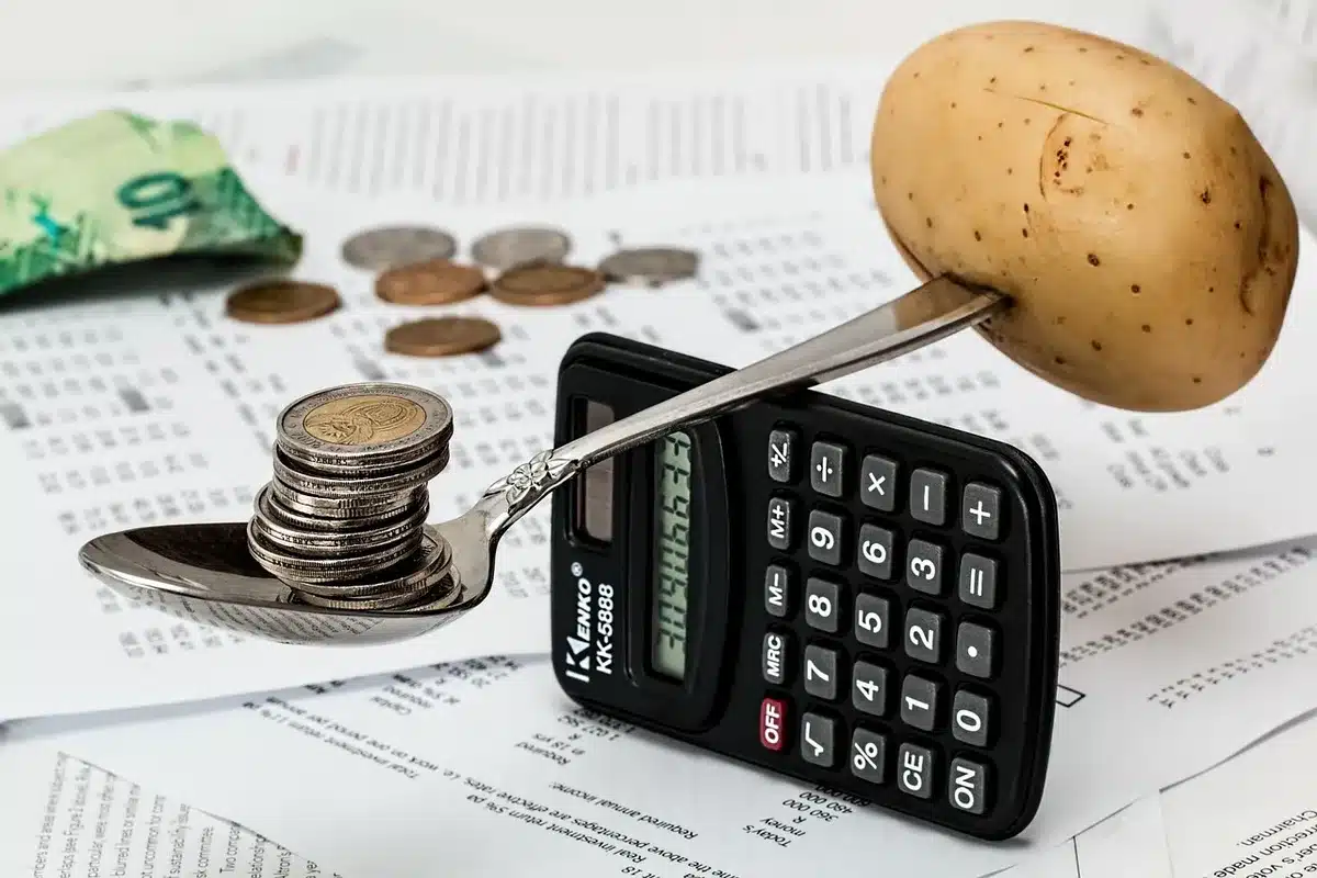 Foglio di calcolo con voci di spesa mensili per vita on the road